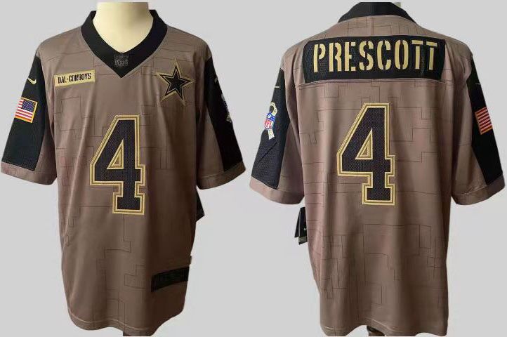 Men Dallas cowboys #4 Prescott Nike Olive Salute To Service Limited NFL Jerseys->denver broncos->NFL Jersey